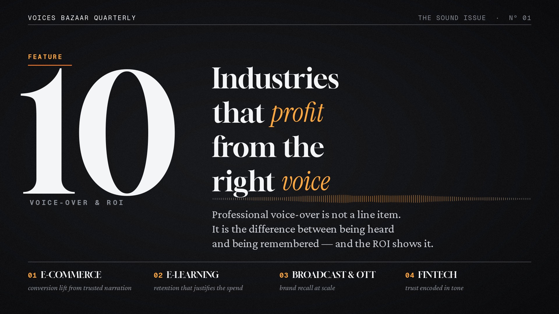 10 Industries Using Professional Voice-Over Services for Higher ROI