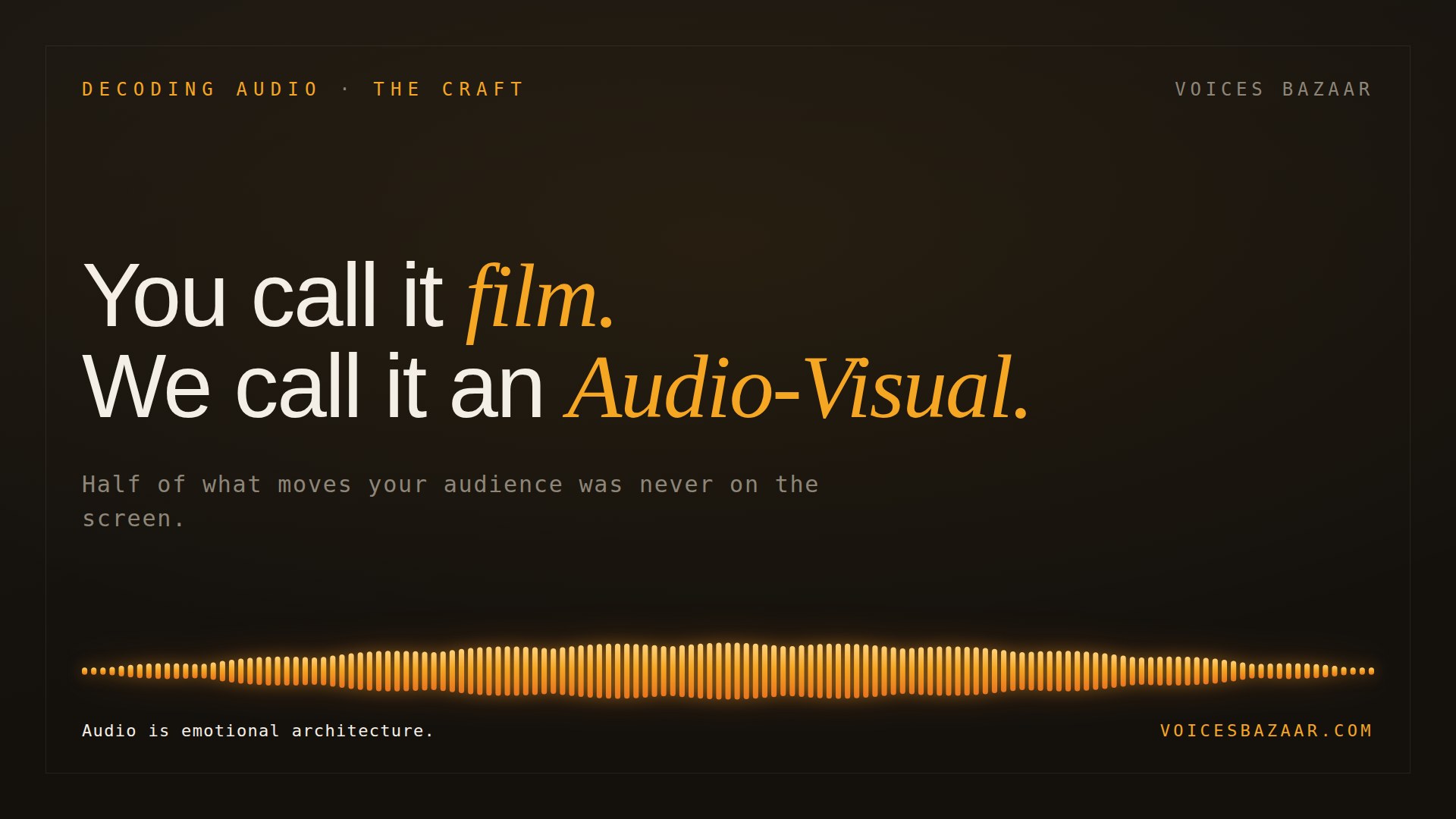 Decoding Audio: The Half of Your Film You Keep Forgetting