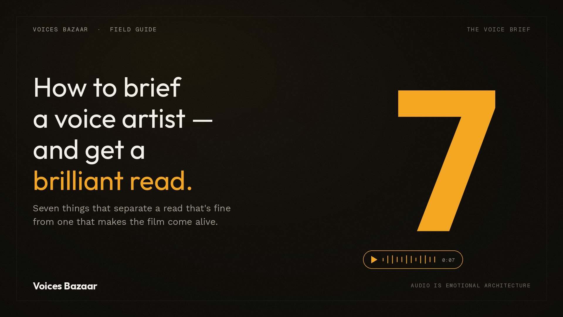 How to Brief a Voice Artist — and Get a Brilliant Read